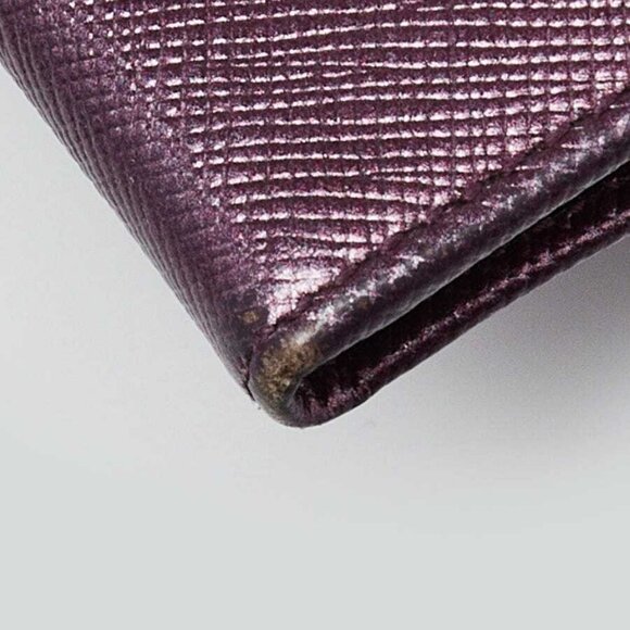 Prada Purple Saffiano Leather Crystal Flap Wallet - 1M1037 - Picture 3 of 11
